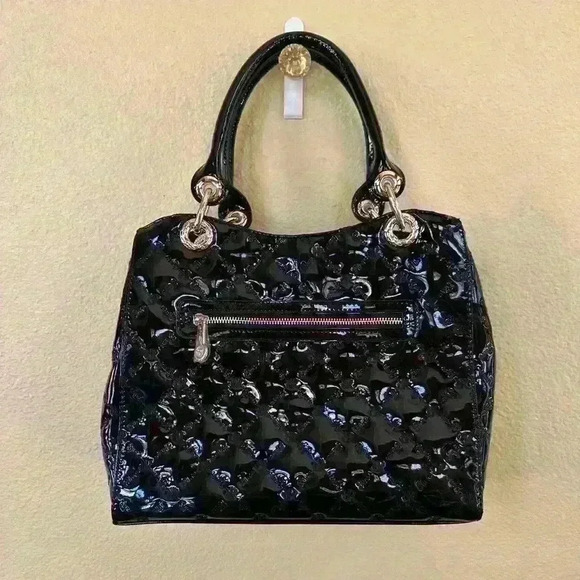 Rioni Italia Moda “The Lady” Quilted Signature Black Patent Leather Bag New! - Picture 3 of 16